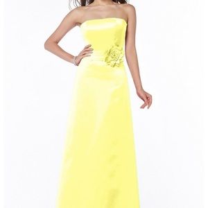 David's Bridal Bridesmaid Prom Dress sz 10 Yellow